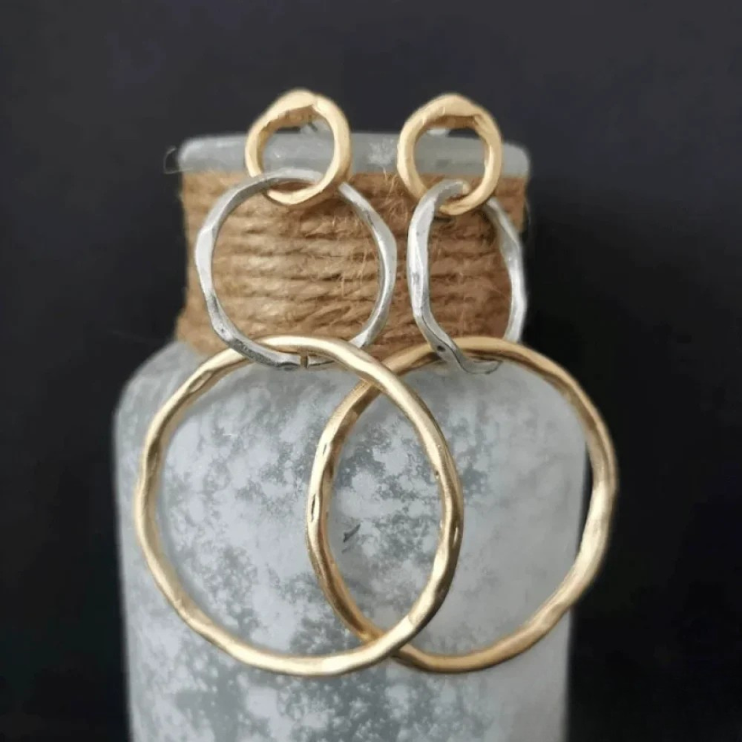 Vintage gouden en zilveren hoepel oorbellen