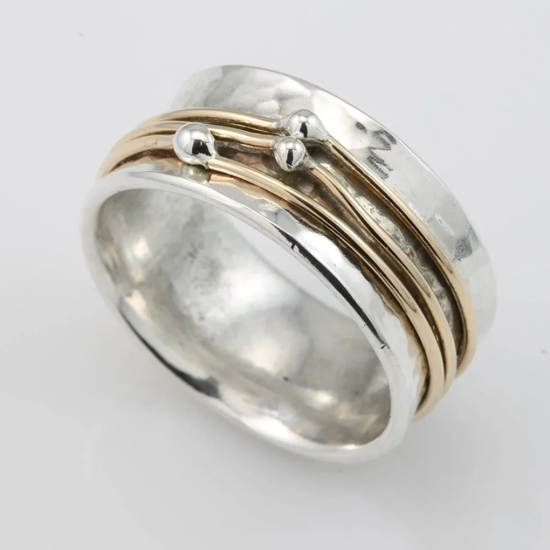 Vintage gouden gelaagde zilveren ring
