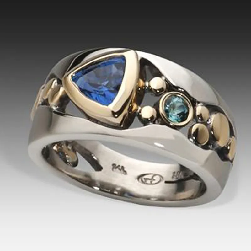 Sienna Vintage blauw kristallen ring