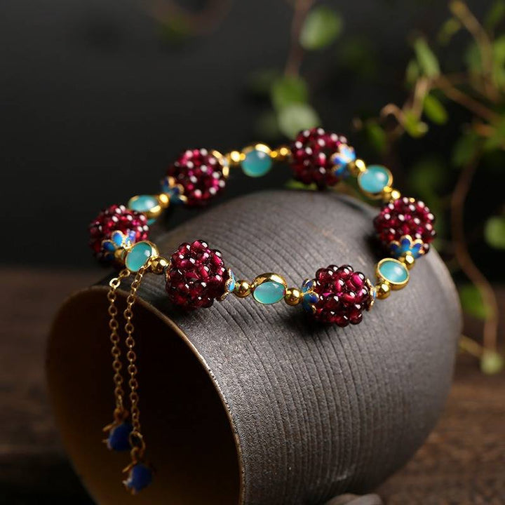 Armband Natuursteen Bessen