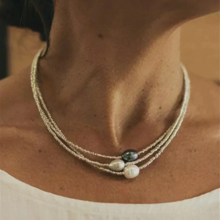 Vintage zoetwater parelketting