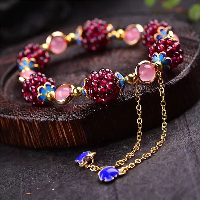 Armband Natuursteen Bessen