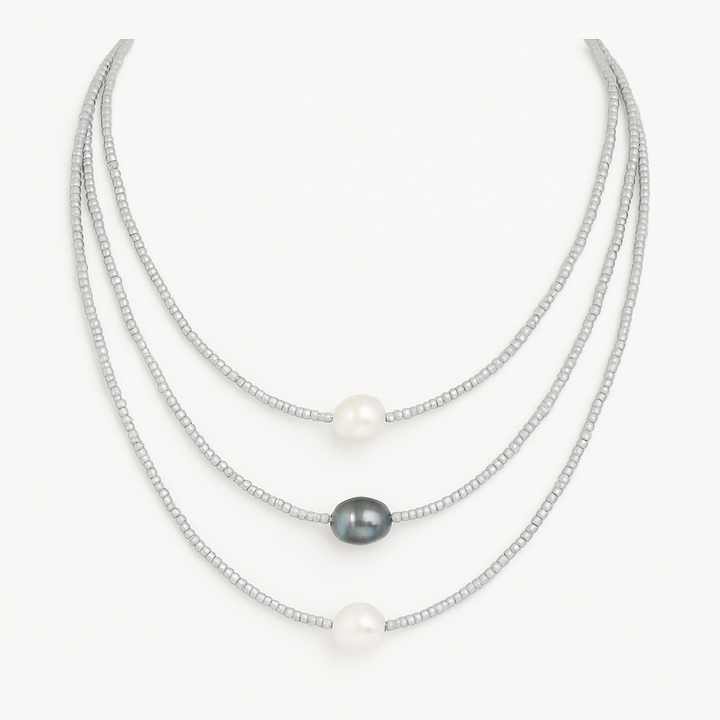 Vintage zoetwater parelketting