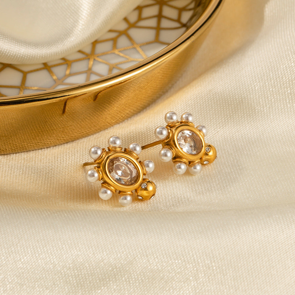 Elegante Gouden Oorbellen & Natuurlijke Peren