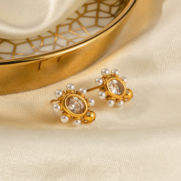 Elegante Gouden Oorbellen & Natuurlijke Peren