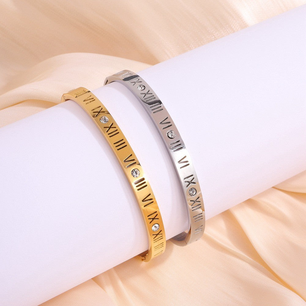 Titanium Armband met Romeinse Cijfers