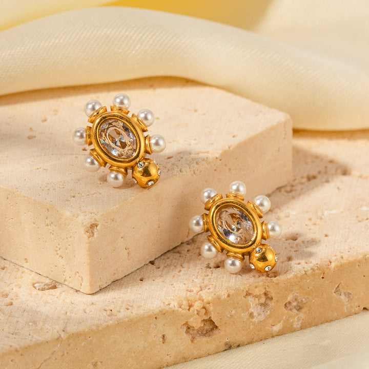 Elegante Gouden Oorbellen & Natuurlijke Peren
