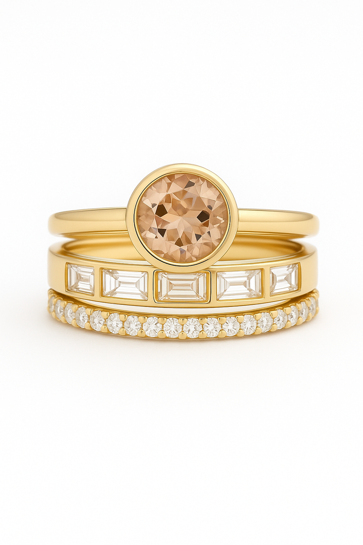 Elegante Ingelegd Kristal Gouden Ring