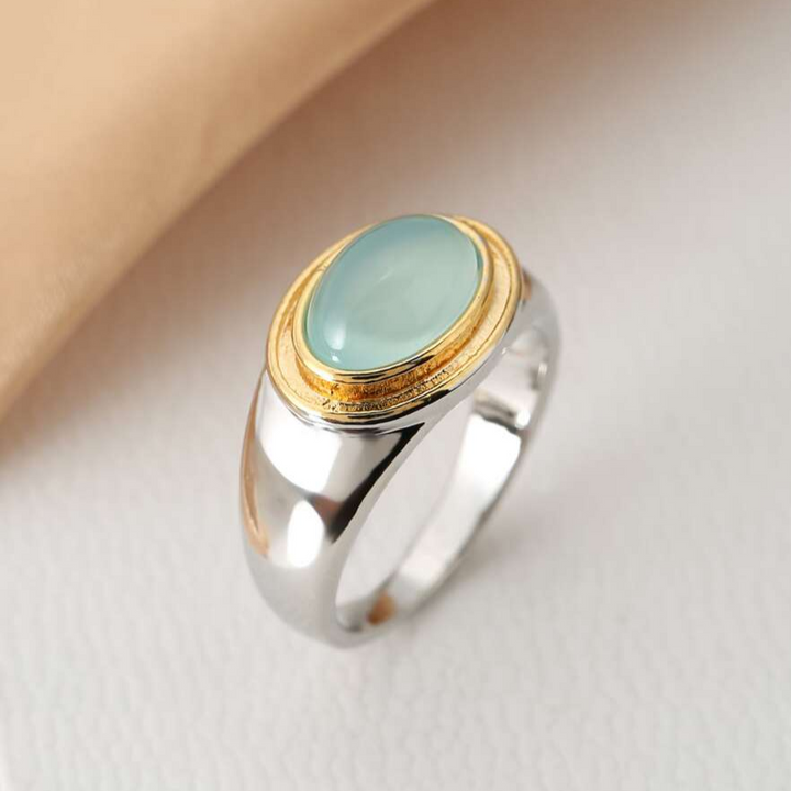 Vintage Groene Maansteen Ring